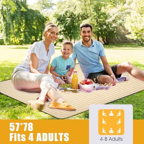 G GOOD GAIN Waterproof Picnic Blankets Outdoor Machine Wash, Bumblebee - Image 2