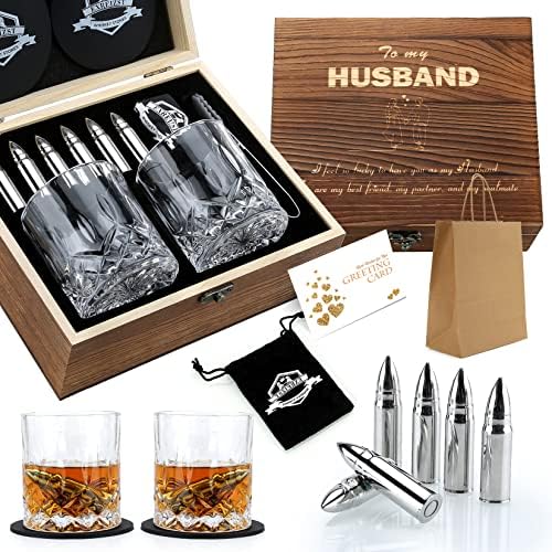 Whiskey Gifts for Men Husband, Anniversary Birthday Bourbon Gifts for Him by Exreizst