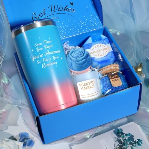 Gifts for Women, Luxury Birthday Gifts for Mom Sister Girlfriend Grandma Bestie Daughter Her, Self Care Relaxing Spa Gift Basket, Care Package, Anniversary Gift Set(Blue) - Image 2
