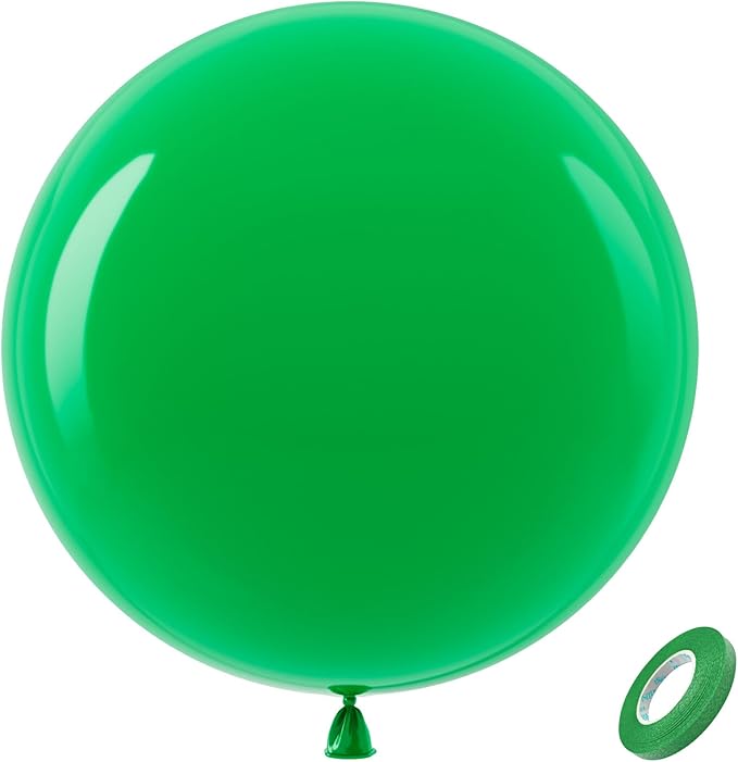 Bezente Green Giant Balloons 36 Inch - 8 Pack Jumbo Green Balloons Large Round Light Green Latex Balloons for Birthday Bridal Shower Christmas Jungle Safari Theme Party Decorations