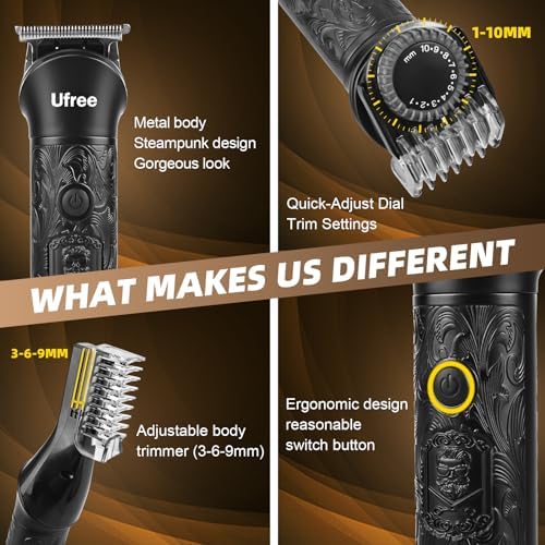 Ufree 7-in-1 Beard Trimmer for Men, Electric Razor Shaver, Men Grooming Kit - Image 5