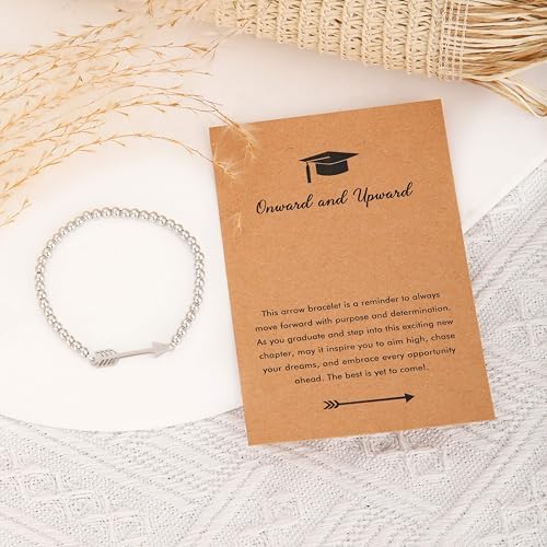 RZKING Graduation Gifts for Women, Dainty Silvery Beaded Bracelet for Women - Image 4