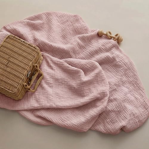Muslin Bassinet Sheet Compatible with Maxi-Cosi Iora & Iora Air Bedside Sleeper - 100% Cotton Rectangular Mattress Pad Cover (33"x20"), Breathable & Soft, Boho (1 Pack Pink) - Image 4