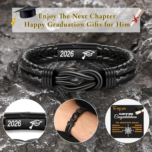 Btysun Gifts for Men, Gifts for Boyfriend Leather Bracelets for Men Stocking Stuffers for Him 2026 I Love You Gift Infinity Cuff Bracelets Birthday Christmas Jewelry for Son Grandson Dad Husband - Image 5