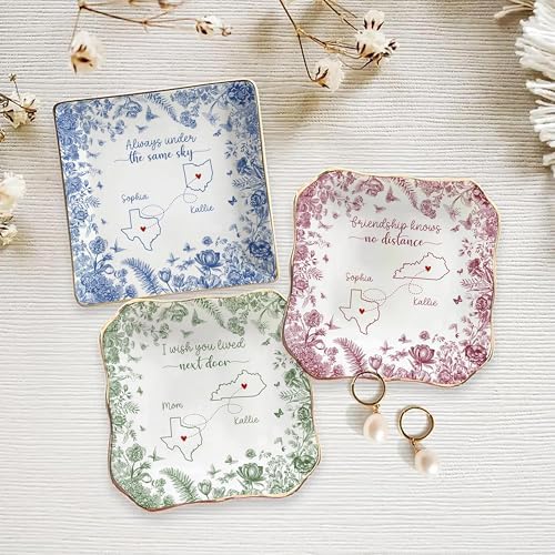 LOVELYPOD Personalized Best Friends Jewelry Tray, Custom Long Distance Friendship Gift, Gifts for Best Friend Long Distance, Sister Gift, BFF Gift - Image 5