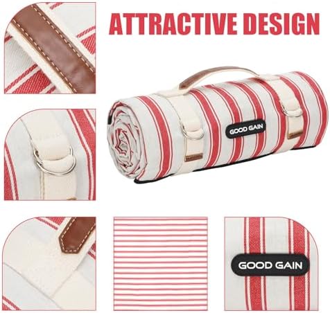 G GOOD GAIN Waterproof Picnic Blankets Outdoor Machine Washable, Apple - Image 5
