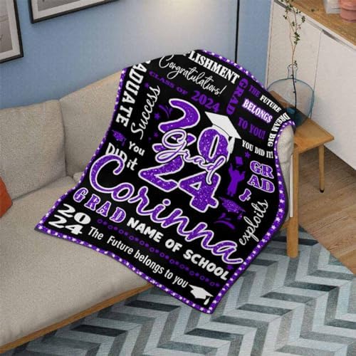 Class Of 2025 Gifts Personalized Blankets And Throws Graduation Gifts Men Custom Blankets With Photos Text College Graduate Gifts For Her, 80x60inch - Image 3