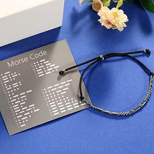 ASELFAD Morse Code Bracelets for Women, Funny Best Friend Birthday Gifts for Women Friendship Bracelets, Inspirational Jewelry, Teen Girl Gifts Trendy Stuff - Image 2
