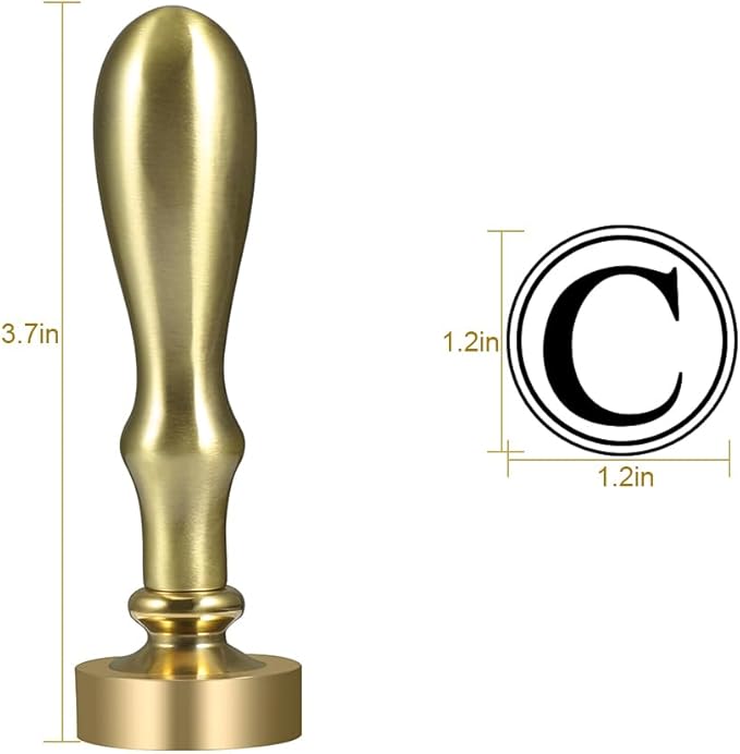 Ice Cube Stamp for Cocktails Ice Stamp Brass Head with Handle, Ice Branding Stamp for Ice Cubes Cocktail Whiskey Drinks Party Wedding Making DIY Crafting (Letter C)