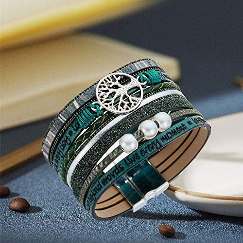 Desimtion Leather Wrap Bracelets for Women, Hidden Inspirational Message - Image 3