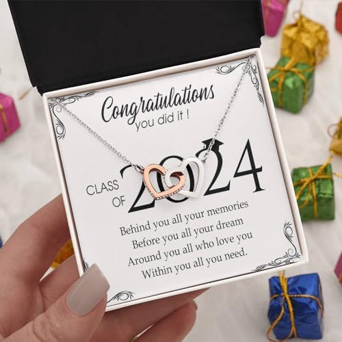 VIRAGIL 2023 Graduation Gifts for Her, Class of 2024 Love Knot Sterling Silver Pendant Necklace Senior College Graduation Jewelry Gifts for Girl Daughter - Image 4