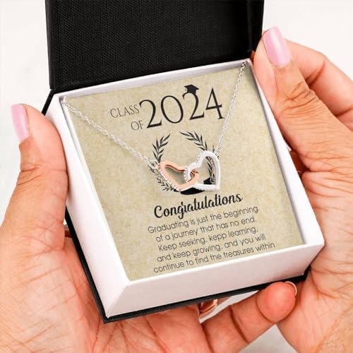 VIRAGIL 2023 Graduation Gifts for Her, Class of 2024 Love Knot Sterling Silver Pendant Necklace Senior College Graduation Jewelry Gifts for Girl Daughter - Image 2