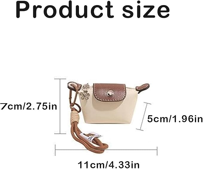 Mini Nylon Dumpling Bag for Women, Tiny Dumpling Coin Purse Keychain with Detachable Strap, Small Travel Wallet for Cards Keys Coins & Everyday Essentials (Purple)
