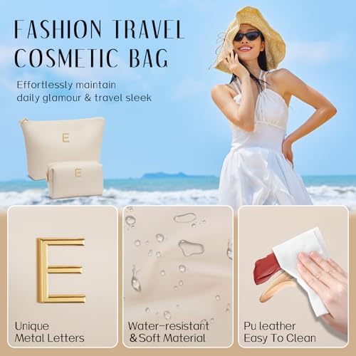 Gifts for Women Girls Personalized Initial Travel Makeup Bag - Image 3