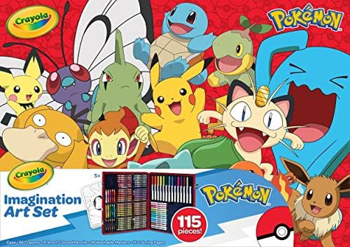 Crayola Pokémon Imagination Art Set (115pcs), Kids Art Kit, Coloring Supplies, Pokemon Toys, Pokemon Gift for Boys & Girls, Ages 5+ by Crayola