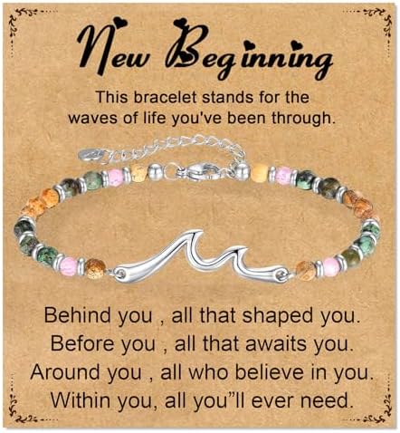 Wave Bracelets Gifts for Women, Birthday Graduation Christmas Jewelry Gifts for Daughter Granddaughter Best Friend Sister by Unknown