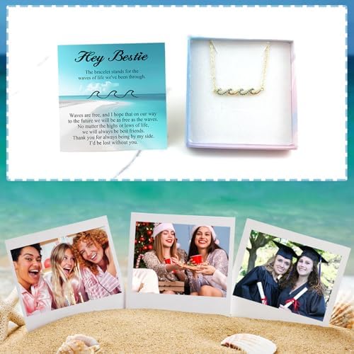Wave Bracelet Gifts for Women, Silver Gold Waves of Life Bracelet Christmas Birthday Gift for Friend Daughter Mom Granddaughter Niece Bestie BFF Sister - Image 5