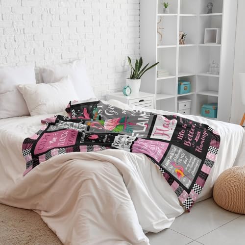 Flamingo Gifts Blanket 80"x60", Pink Flamingo Gifts for Women Girl Unique, Flamingos Decor, Christmas Birthday Gift Ideas for Flamingos Lovers - Image 4