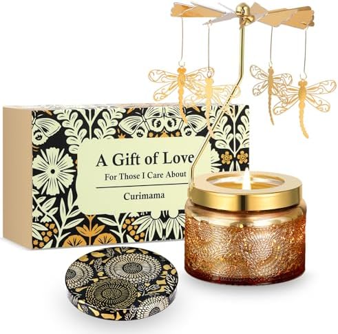 Curimama Rose Dragonfly Rotating Candle Gift for Women Mom by Curimama