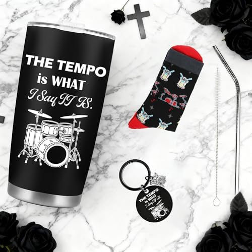 Drummer Gifts for Men and Women, Travel Tumbler Gift Set for Musicians - Image 6