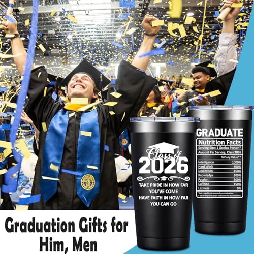 Grifarny Graduation Gifts Him, Boys 2026 - College, High School, Middle School Graduation Gifts for Men - Class of 2026 Graduate Tumbler Mug 20 oz - Image 3