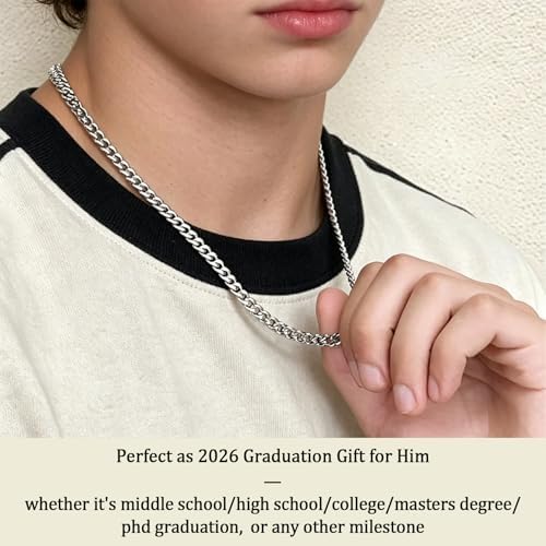EPIRORA Graduation Gifts Necklace for Him 2026, 6MM Stainless Steel Cuban Link Chains Graduation Necklace for Men, Class of 2026 Grad Gifts for Middle School | High School | College | Master Degree - Image 5