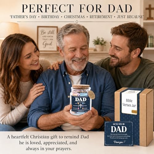Father Day Gift for Dad, Bible Verse Jar for Dad, Christian Gifts for Men, First Father Day Gift from Son, Daughter - Image 3