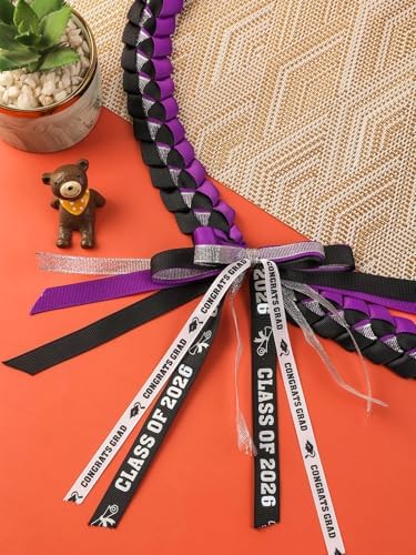 TFTAFAN Graduation Ribbon Lei Graduation Leis Necklace Class of 2026 Graduation Necklace Braided Necklace Graduation Gift Party Accessories for Women and Men - Image 3
