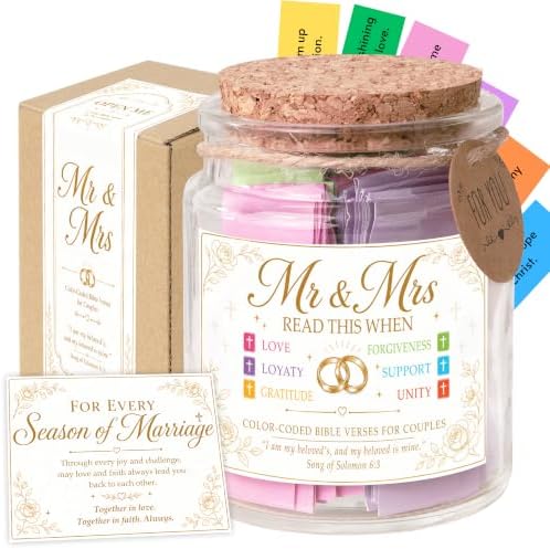 Mr and Mrs Bible Verse Jar, Christian Wedding Gifts for Couples, Gifts for Couple by SouthLisa