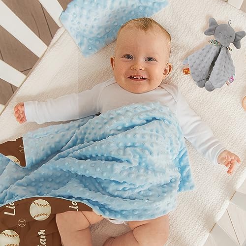 Custom Baseball Blanket - Personalized Name with Baseball Patterns - Soft Plush Flannel Blanket with Double Layer Dotted Backing for Baby Toddler Kids Teen Boys Girls Gifts Brown - Image 5