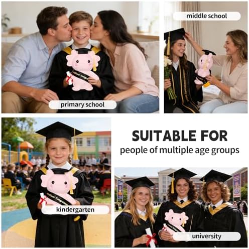 Graduation Decorations 2026 Axolotl Plush，9.84 Inch Class of 2026 Graduation Plush Axolotl Stuffed Animal,Cute Graduation Gifts for Kindergarten, High School, and College Graduates (Axolotl) - Image 5