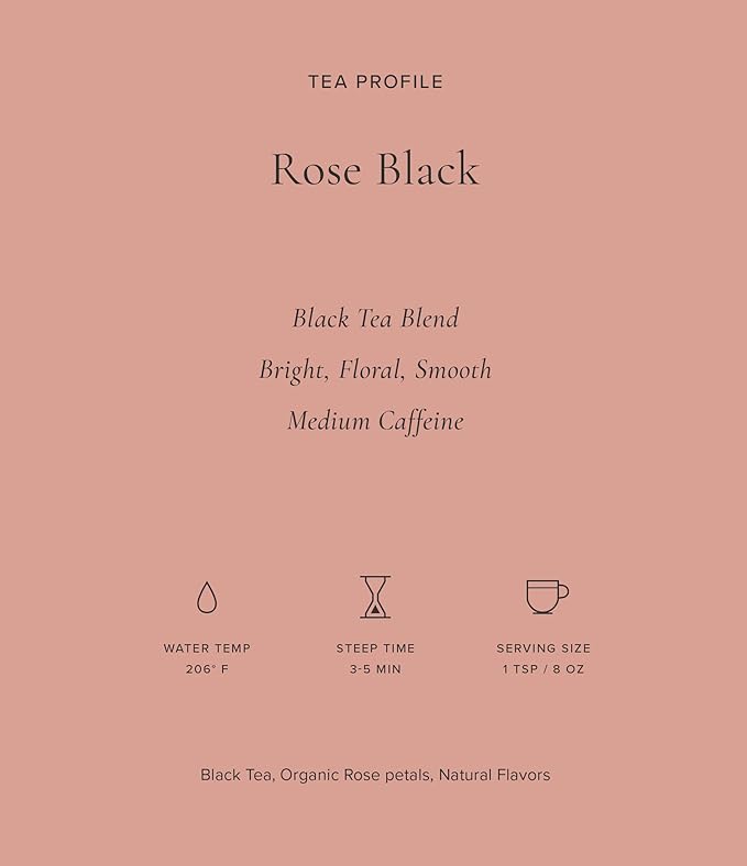 Art of Tea | Rose Black | 50 Eco Friendly Pyramid Tea Bag Sachets