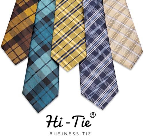 Hi-Tie Lot 5 Pcs Gift Box Mens Tie Set Necktie with Pocket Square Cufflinks Silk Neck Tie Collection - Image 2