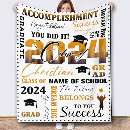 Customize Blanket Photo Blankets Customize Picture Blanket Personalized Graduation 2024 Blanket Best Friend Blanket Customized Blankets with Photos Personalized Blanket 30x40inch - Image 2