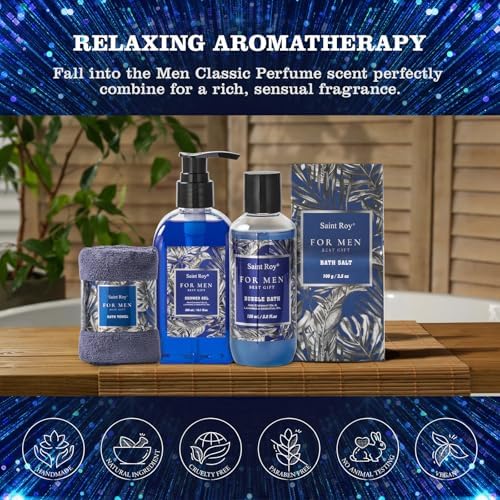 Mens Gift baskets, Birthday Gifts Spa Kit for Men Classic Perfume Bath Gift - Image 4