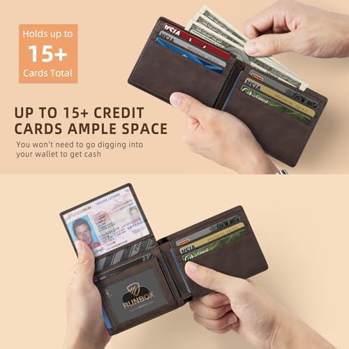 RUNBOX Wallet for Men -Slim Rfid Leather Mens Bifold Novelty Wallets 2 ID Window With Gift Box Men's Accessories - Image 5
