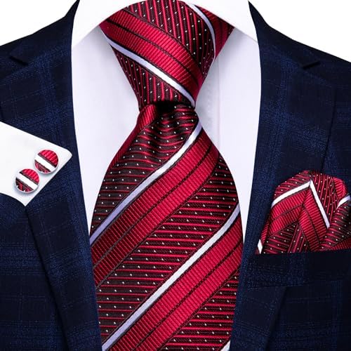 Hi-Tie Lot 5 Pcs Gift Box Mens Tie Set Necktie with Pocket Square Cufflinks Silk Neck Tie Collection - Image 4