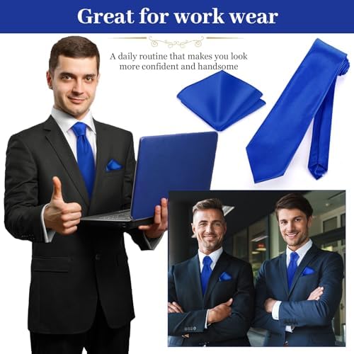 Zhanmai 48 Pcs Mens Ties and Pocket Square Set Satin - Image 4