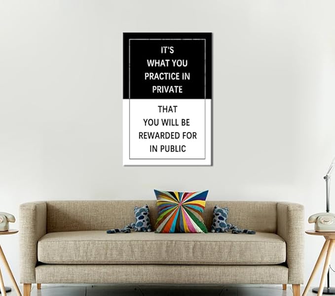Inspirational Canvas Wall Art Entrepreneur Quote Practice Exercise Motivational Poster Canvas Painting Prints Wall Pictures for Living Room Office Home Decor Framed Artwork [24''W x 36''H]