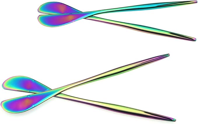 Gugrida 4-Piece Butter Knife 18/10 Stainless Steel Luxury Mirror Polished Rainbow Colorful Silverware Flatware Cutlery