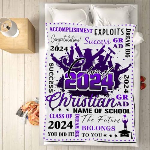 Graduation Gifts College for Her, Custom Photo Blanket Customized Gifts for Men Class of 2024 Blankets 2024 Graduation Throw Blanket Picture Blanket 32x48inch - Image 5