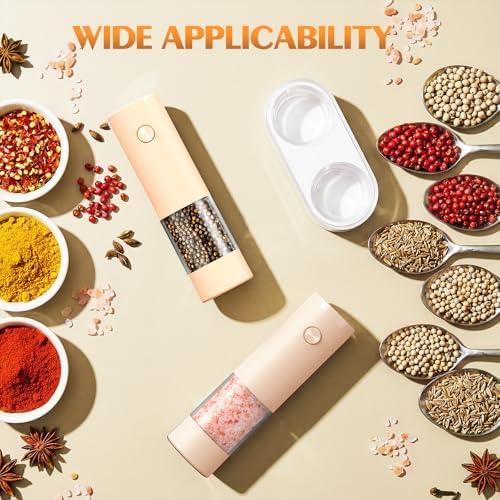 Electric Salt and Pepper Grinder Set Automatic Battery Pepper Mill Shakers Adjustable Coarseness Upgraded Larger Capacity with Led Home and Kitchen Appliances Birthday Gifts for Women Mom - Image 5