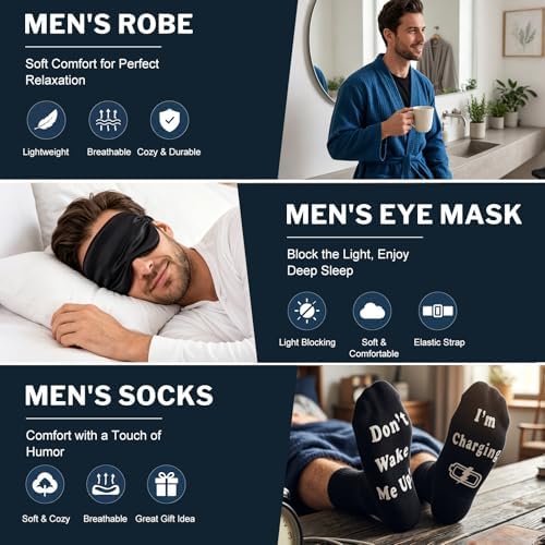 13 Pcs Birthday Gifts Baskets for Men Gifts Set for Christmas, Teal - Image 4