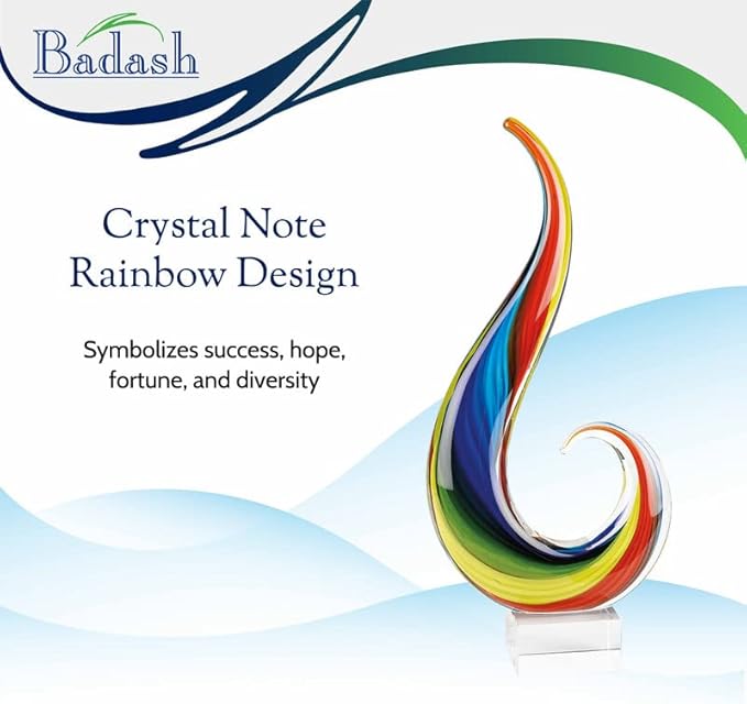 Badash Crystal - Rainbow Note Murano Style 16 Inch Centerpiece