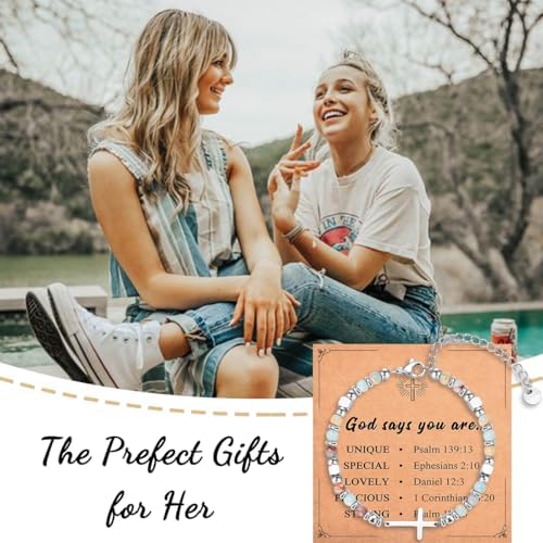 Christian Gifts for Women Girls, Religious Cross Bracelet - Image 3