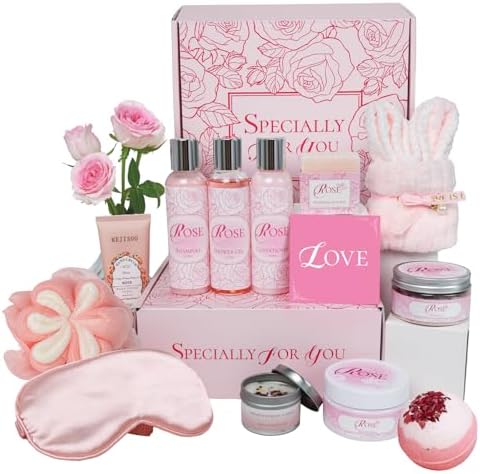 15Pcs Rose Spa Kit Bath Sets for Women Gift Birthday Gift Set for Women by honiitaa