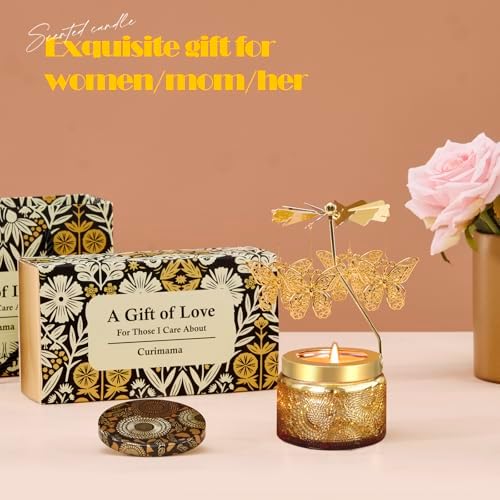 Curimama Rose Butterfly Rotating Scented Candle Gift for Women Mom - Image 6