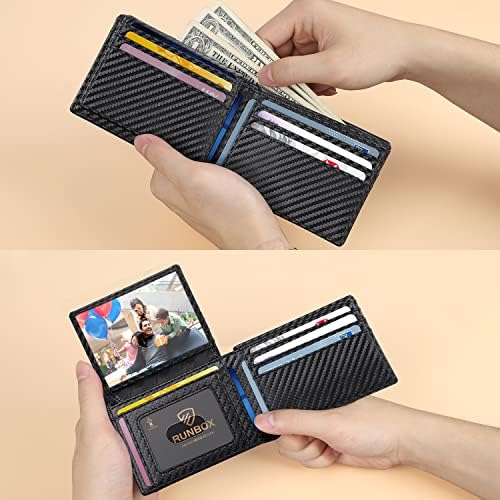 RUNBOX Wallet for Men -Slim Rfid Leather Mens Bifold Novelty Wallets 2 ID Window With Gift Box Men's Accessories - Image 4
