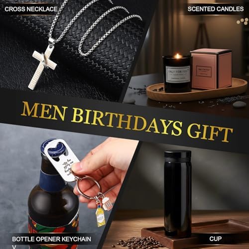 13 Pcs Birthday Gifts Baskets for Men Gifts Set for Christmas, Black - Image 4