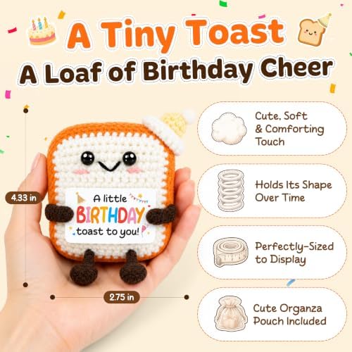 OASSIE Birthday Gifts for Women Men - Positive Crochet Toast Decor - Image 4